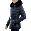 Cheap ❤️ Michael Kors 👩 Women's Belted Faux-Fur-Trim Hooded Puffer 🧥 Coat Dark Moss ⌛
