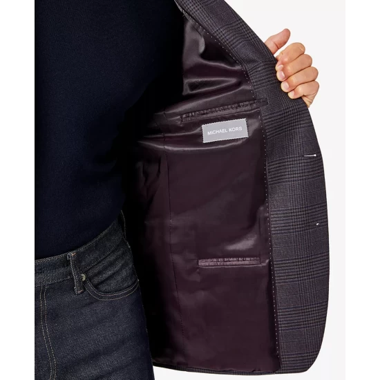 Deals 🎉 Michael Kors Men's Modern-Fit Check Sport 🧥 Coat Brown ⭐ - Image 7