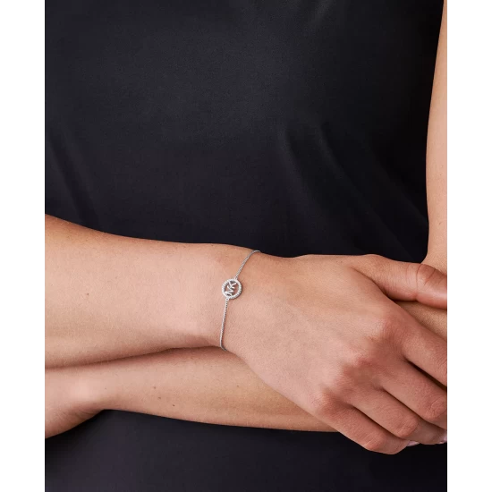 Outlet 🔔 Michael Kors Sterling Silver Kors Love Logo Slider Bracelet 👍 - Image 7