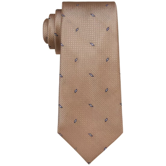 Outlet 😀 Michael Kors Men's Classic Design Spaced-Out Geometric Tie Gray ✨ - Image 2