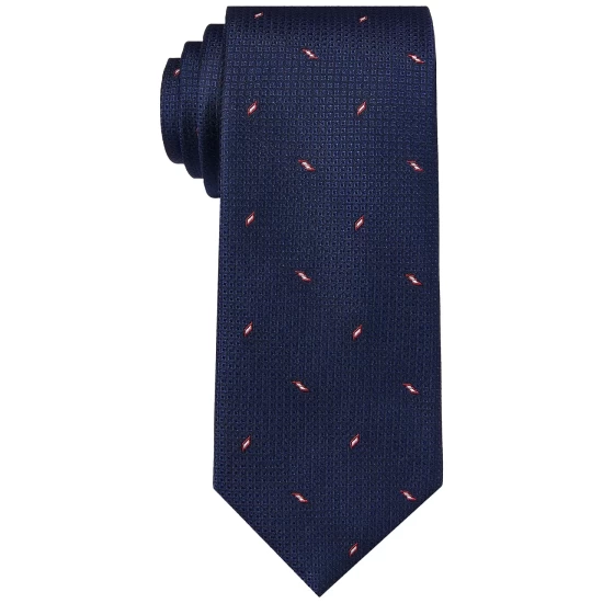 Outlet 😀 Michael Kors Men's Classic Design Spaced-Out Geometric Tie Gray ✨ - Image 3