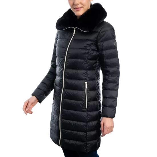 Wholesale 👏 Michael Kors 👩 Women's Faux-Fur-Collar Down Puffer 🧥 Coat Black 🔔 - Image 4