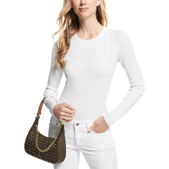 Deals 🛒 Michael Kors Signature Piper Leather Small Pouchette Brown/acorn 🔔 - Image 4