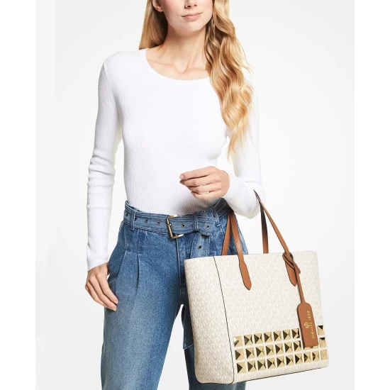 Wholesale ✨ Michael Kors Signature Sinclair Large East West Grab Tote Brown/acorn ❤️ - Image 5