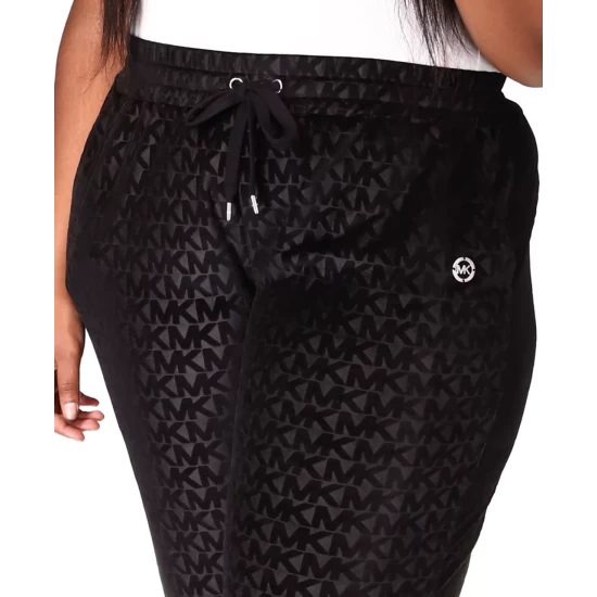 Wholesale 🎉 Michael Kors Plus Size Velour-Embossed Jogger Pants Black ❤️ - Image 6