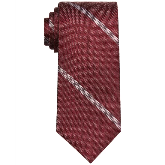 Budget ⭐ Michael Kors Men's Classic Design Spaced-Out Stripe Tie Med Beige 🌟 - Image 2
