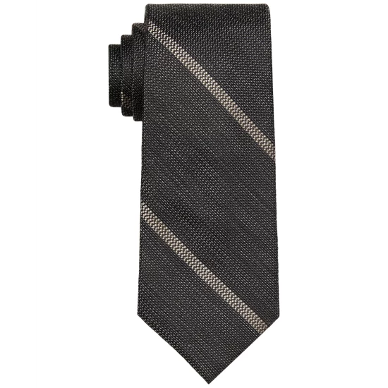 Budget ⭐ Michael Kors Men's Classic Design Spaced-Out Stripe Tie Med Beige 🌟 - Image 3