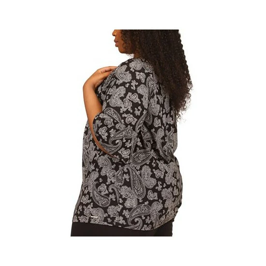 Top 10 🌟 Michael Kors Plus Size Paisley-Print Flare-Sleeve Top Bone ❤️ - Image 2