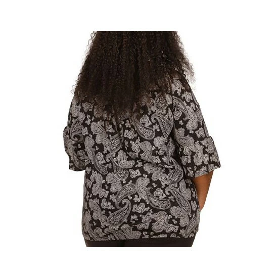 Top 10 🌟 Michael Kors Plus Size Paisley-Print Flare-Sleeve Top Bone ❤️ - Image 3