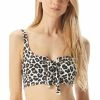 Top 10 👍 Michael Kors Printed Lace-Up 👙 Bikini Top Khaki Leopard 💯