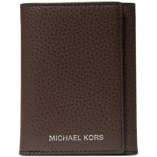 Outlet 😀 Michael Kors Men's Logo Trifold Wallet Brown 💯
