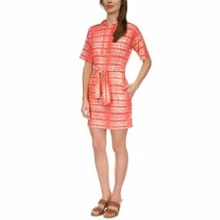 Wholesale π₯ Michael Kors π© Women's Shibori Printed Tie-Waist Hoodie π Dress Sangria π₯°