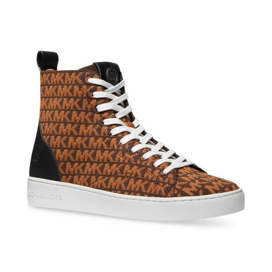 Best deal π₯° Michael Kors π© Women's Edie Knit Lace-Up High-Top π Sneakers Brown Multi π₯°