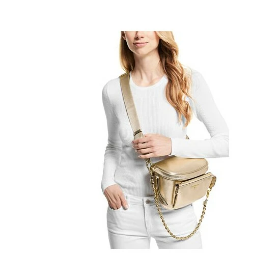 Hot Sale 👍 Michael Kors Slater Fanny Pack Pale Gold ❤️ - Image 3