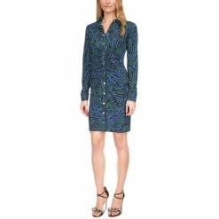 Best Pirce π Michael Kors π© Women's Zebra-Print Ruched Mini π Dress Royal β€οΈ