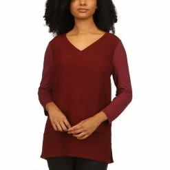Wholesale โ Michael Kors ๐ฉ Women's Layered-Look Tunic Top, Regular & Petite Sizes Merlot ๐