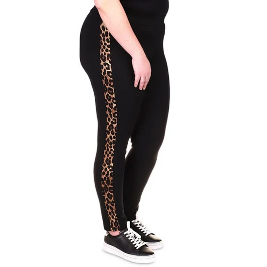 Coupon π Michael Kors Plus Size Cheetah-Striped Leggings Black π§¨
