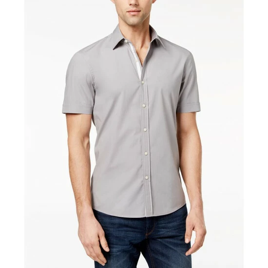 Budget โญ Michael Kors Men's Solid Stretch ๐ Shirt Black โญ