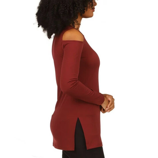 Brand new ๐ Michael Kors Cold-Shoulder Top Merlot ๐ - Image 4