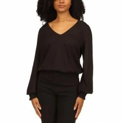 Hot Sale β Michael Kors π© Women's Smocked-Trimmed Top, Regular & Petite Dark Camel βοΈ