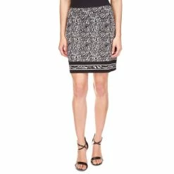 Coupon π Michael Kors π© Women's Zebra Border-Print Mini π Skirt Black/white π