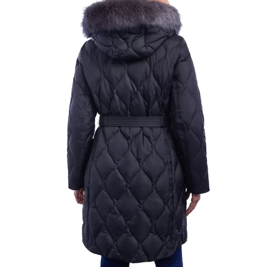 Discount ๐ Michael Kors ๐ฉ Women's Quilted Faux-Fur-Trim Hooded Puffer ๐งฅ Coat Black ๐งจ - Image 3