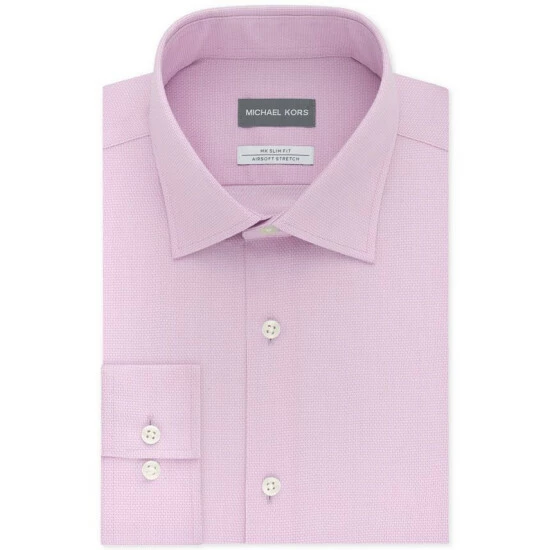Best deal ⭐ Michael Kors Men's Slim Fit Airsoft Performance Stretch Non-Iron 👗 Dress 👕 Shirt Gray 😉