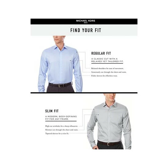 Best deal ⭐ Michael Kors Men's Slim Fit Airsoft Performance Stretch Non-Iron 👗 Dress 👕 Shirt Gray 😉 - Image 6