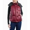 Cheap 😍 Michael Kors 👩 Women's Hooded Shine Puffer Vest Merlot ⌛