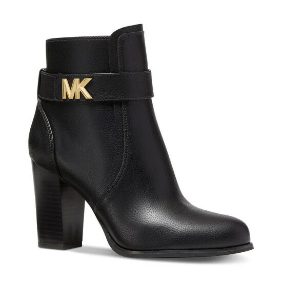 Budget ✔️ Michael Kors 👩 Women's Jilly 👗 Dress Ankle Block Heel 👗 Dress Booties Black 🔔