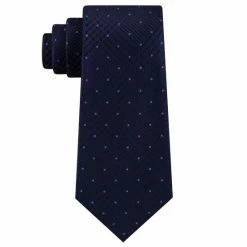 Best Pirce 🧨 Michael Kors Men's Dotted Glen-Check Silk Tie Navy ✔️