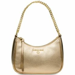 Budget ๐ Michael Kors Jet Set Charm Small Chain Pouchette Shoulder Bag Pale Gold ๐งจ