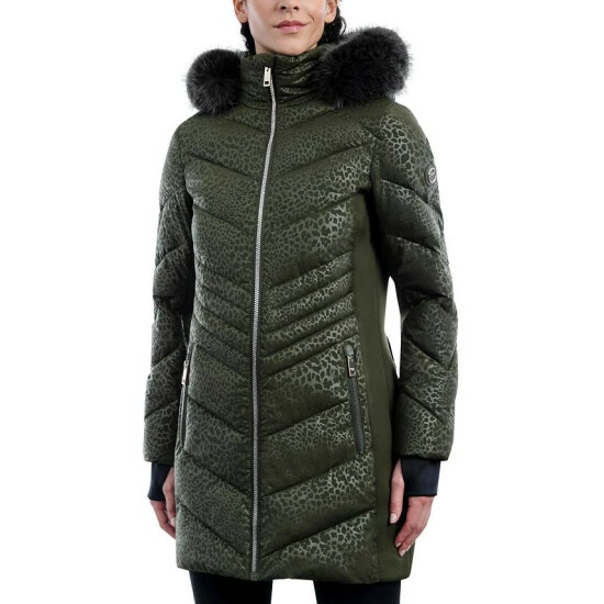 Top 10 ✨ Michael Kors 👩 Women's Faux-Fur-Trim Hooded Puffer 🧥 Coat Olive 🎉