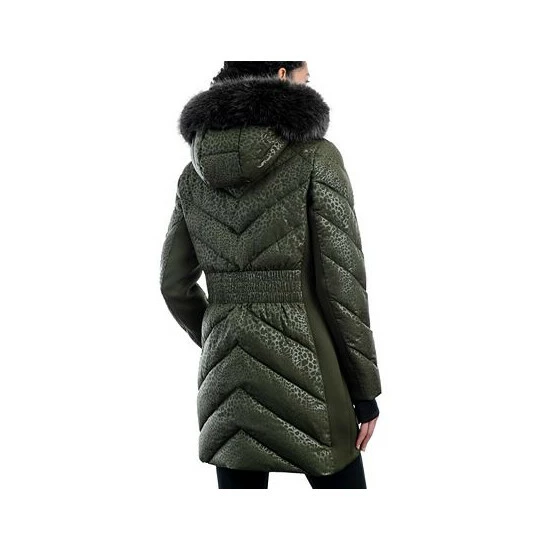 Top 10 ✨ Michael Kors 👩 Women's Faux-Fur-Trim Hooded Puffer 🧥 Coat Olive 🎉 - Image 2