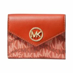 Best reviews of ๐ Michael Kors Signature Greenwich Envelope Trifold Wallet Deep Orange ๐งจ