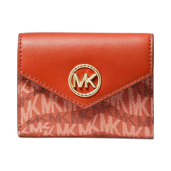 Best reviews of ๐ Michael Kors Signature Greenwich Envelope Trifold Wallet Deep Orange ๐งจ
