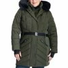 Brand new 🛒 Michael Kors Plus Size Belted Faux-Fur-Trim Hooded Puffer 🧥 Coat, Created For Macy's Olive 🎁