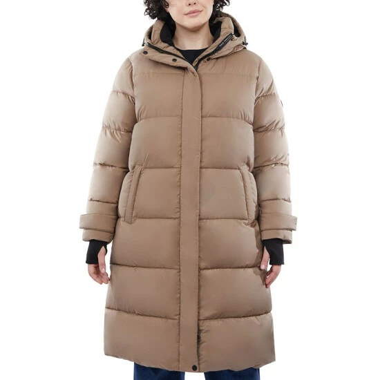 Budget 👍 Michael Kors 👩 Women's Plus Size Hooded Puffer 🧥 Coat Taupe 🥰