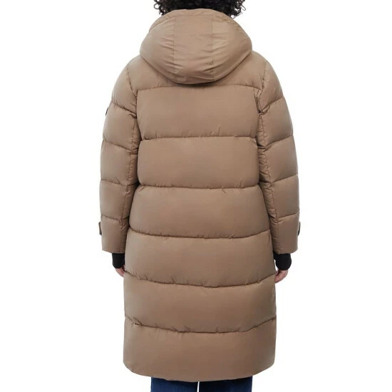 Budget 👍 Michael Kors 👩 Women's Plus Size Hooded Puffer 🧥 Coat Taupe 🥰 - Image 2