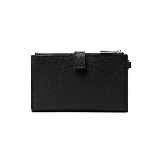 Promo โจ Michael Kors Adele Double-Zip Pebble Leather Phone Wristlet Black/silver ๐งจ - Image 3