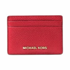 Best deal 🌟 Michael Kors Pebble Leather Card Holder Crimson 😍