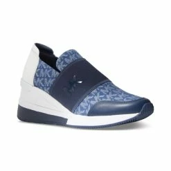 Best deal β¨ Michael Kors π© Women's Felix Signature Logo Bubble Trainer π Sneakers Denim π₯