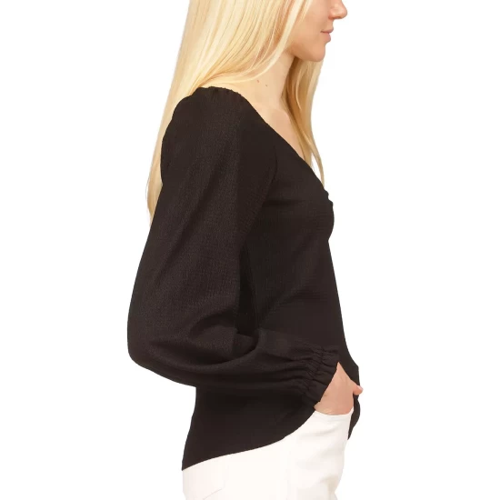 Budget 🎉 Michael Kors 👩 Women's Rouched Puff-Sleeve Top, Regular & Petite Marigold 😀 - Image 5