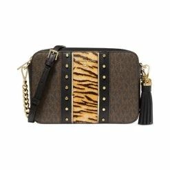 Best reviews of 🤩 Michael Kors Signature Calf Hair Jet Set Charm Camera Crossbody Bag Brown Multi ⌛