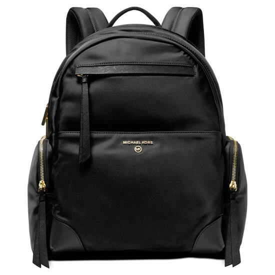 Top 10 🤩 Michael Kors Prescott Nylon 🎒 Backpack Black/gold 🔥