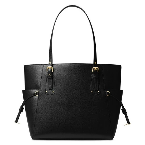 Best deal ⭐ Michael Kors Voyager East West Crossgrain Leather Tote Black/silver ✨ - Image 4