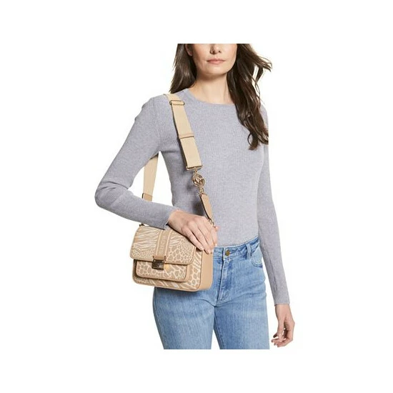 Wholesale 🎉 Michael Kors Logo Bradshaw Medium Messenger Bag Camel Multi 😍 - Image 5