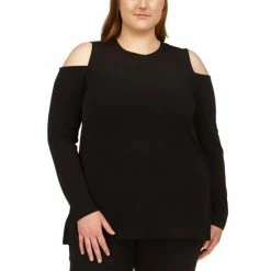 Wholesale ⌛ Michael Kors Plus Size Cold-Shoulder Top Merlot 🛒