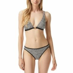 Best deal ๐ฏ Michael Kors Animal-Print Logo Triangle ๐ Bikini Top & Bottoms Khaki Leopard ๐