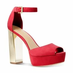 Discount 🎉 Michael Kors 👩 Women's Porter Ankle-Strap Block-Heel 🩴 Sandals Anthracite ✔️